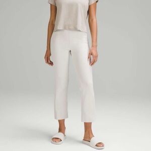 Lululemon 6 Ribbed Softstreme Zip-Leg High-Rise Cropped Pants 25" ivory
